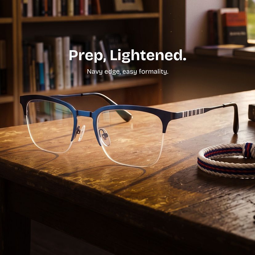 Peyton Blue Browline Glasses