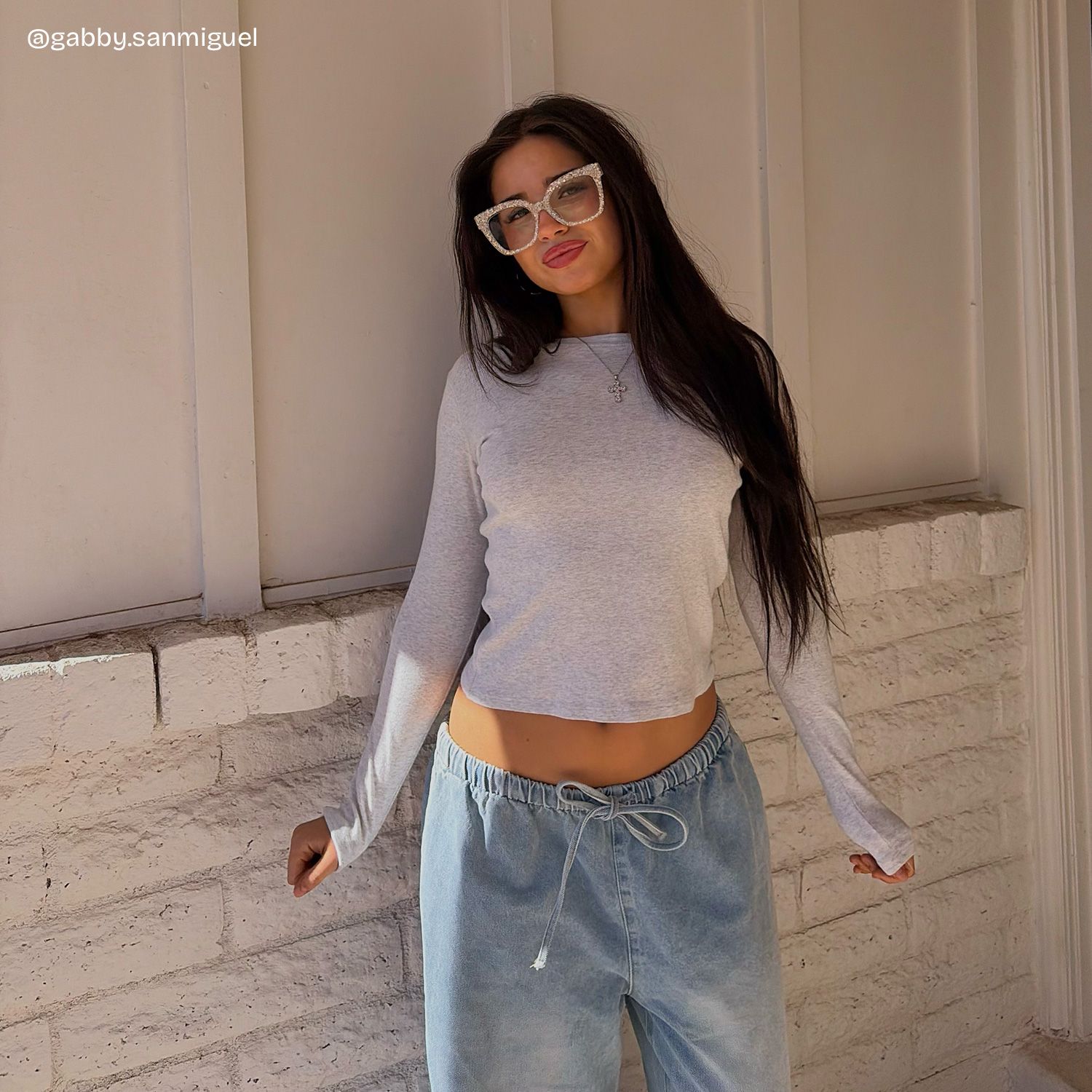 Renata Square Silver Rhinestone Covered Glasses | ZEELOOL7