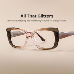 Leona Rectangle Brown Glasses0