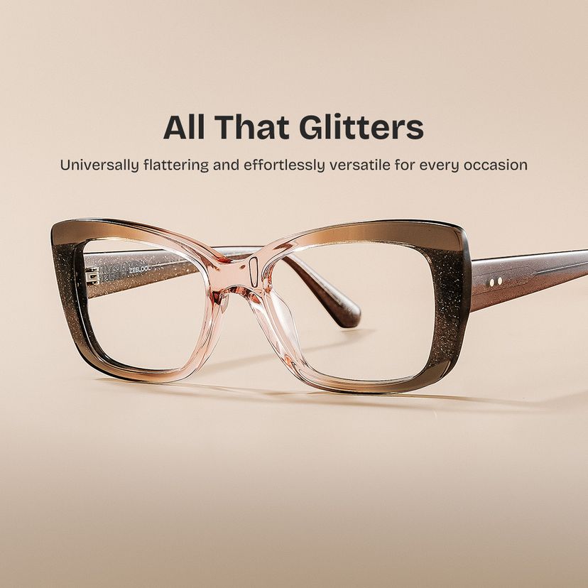 Leona Rectangle Brown Glasses