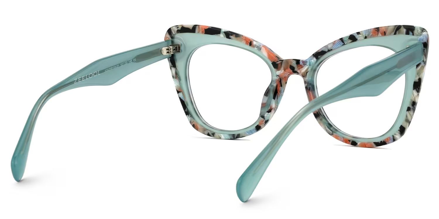 Dunkley Designer Eyeglasses in Cateye Green Frame3