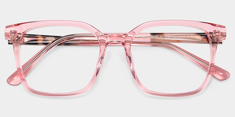 Freya Pink Frame Glasses with Square Frame Online | ZEELOOL2
