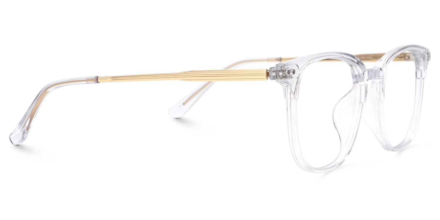 Rowland Mixed-Material Round Clear Frame Glasses | Zeelool2