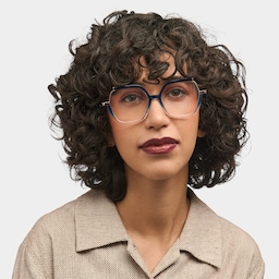 Alexia Square Blue Glasses0