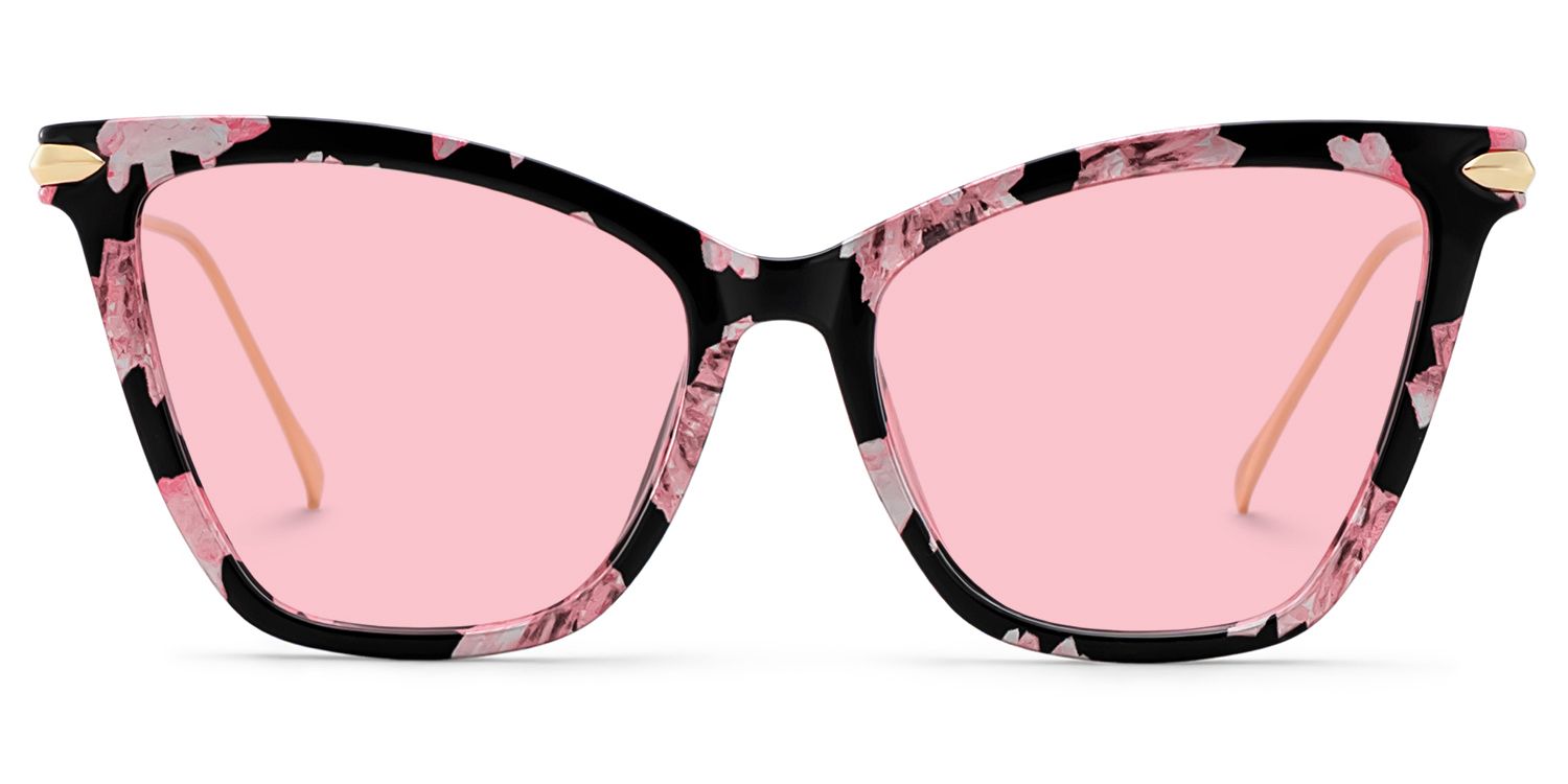 Hilary Butterfly Style Pink-Floral Frame Sunglasses | ZEELOOL