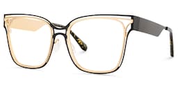Dacarine Square Black Gold Glasses3