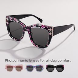 Minfia Square Black Pink Glasses0