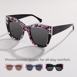 Minfia Square Black Pink Glasses0