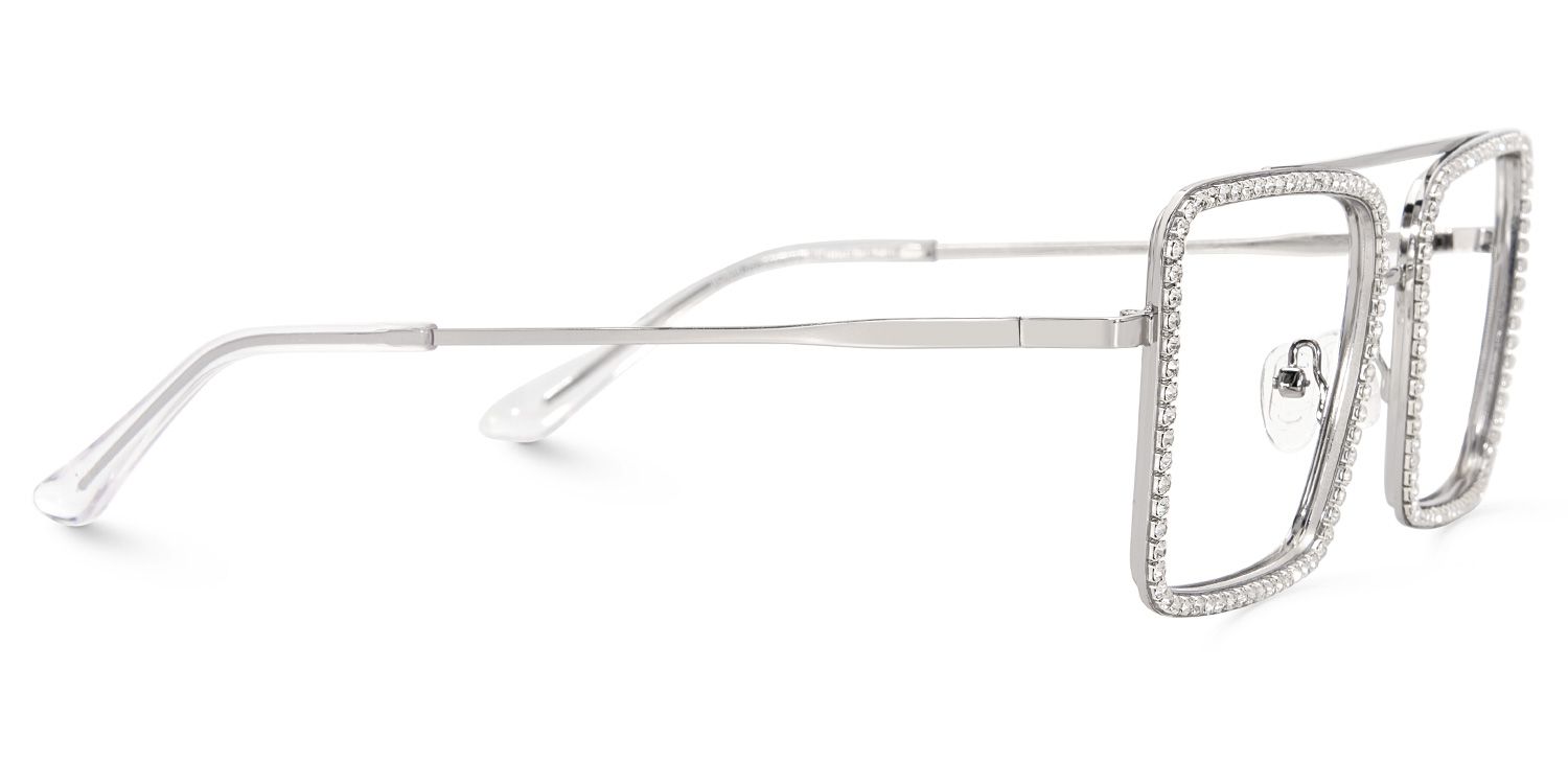 Diva Sparkle Silver Glitter Eyeglass frames and Glasses4