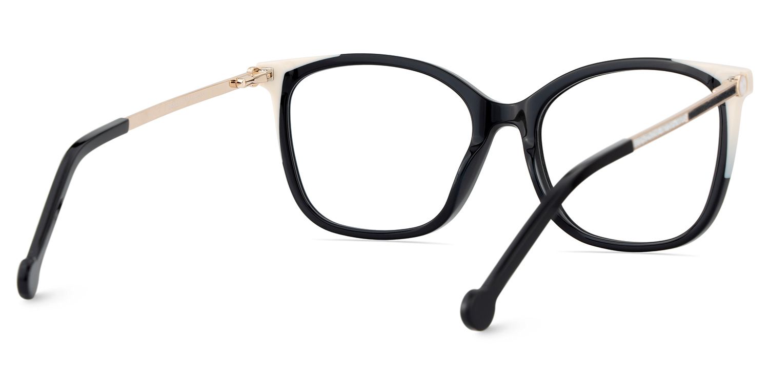 Nico Eyeglasses in Square Black White Frame | Zeelool6