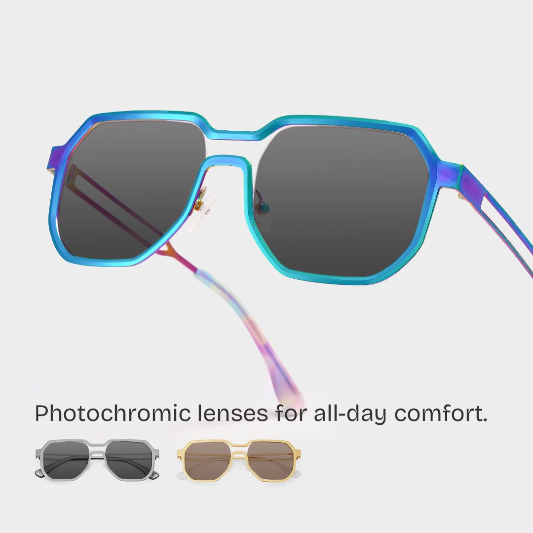Men's Geometric Glasses in an Iridescent Color1