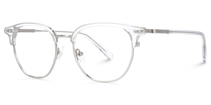 Crystal Mixed-Materials Geometric Eyeglasses- Geno1