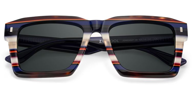 Kenish Square Blue White Glasses