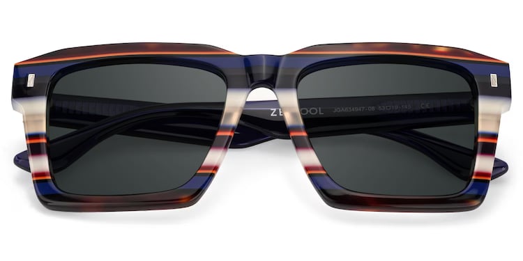 Kenish Square Blue White Glasses