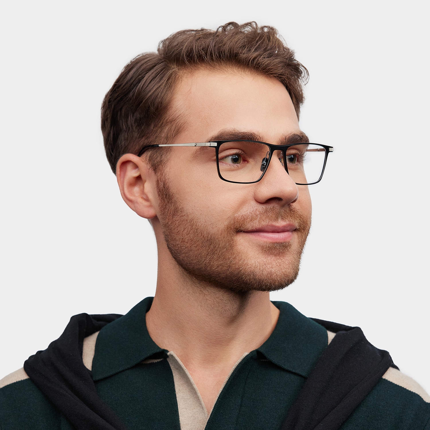 Lincoln Rectangle Black Glasses1