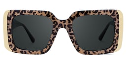Jesse Rectangle Leopard Glasses0