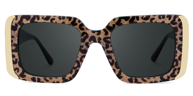 Jesse Rectangle Leopard Glasses