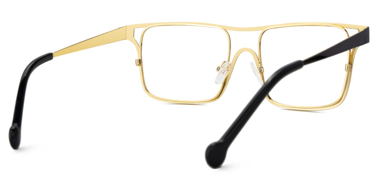Nova Wide Women's Black and Gold Glasses | Zeelool3