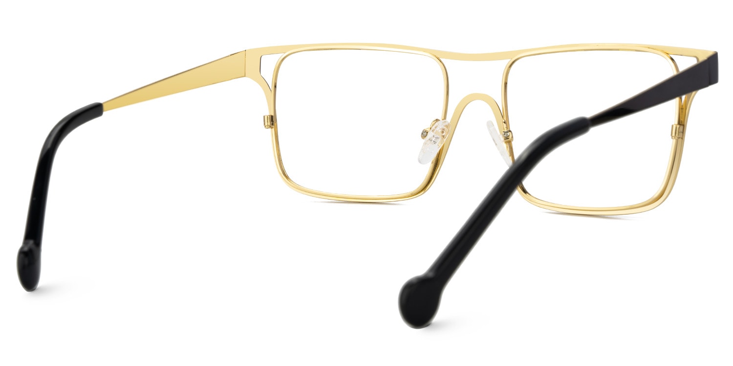 Nova Wide Women's Black and Gold Glasses | Zeelool3