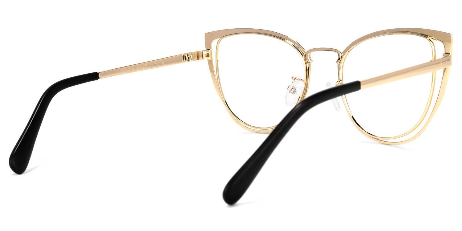 Harvey Cateye Eyeglasses with Black-Clear Two-Tone Frame3