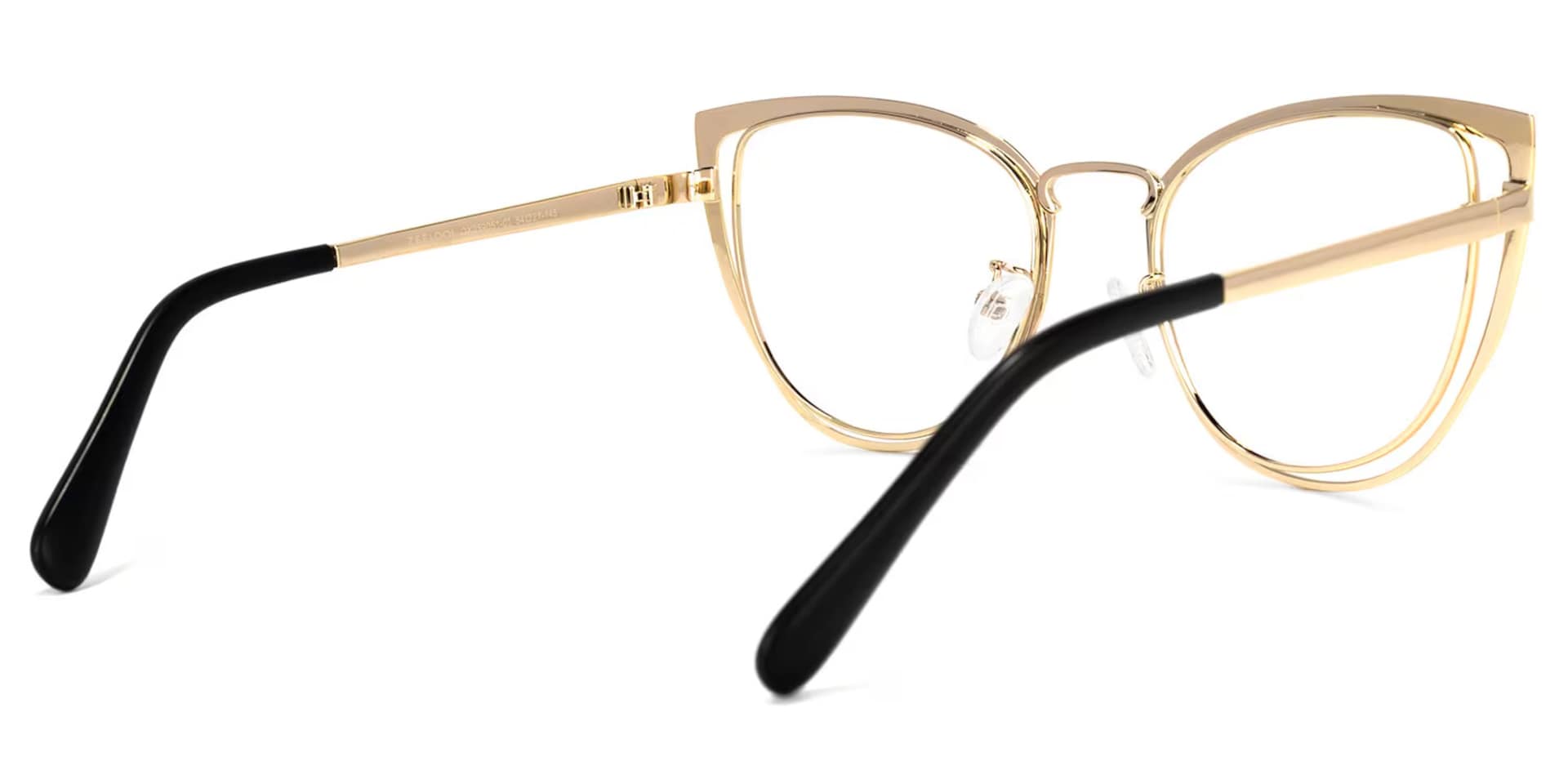 Harvey Cateye Eyeglasses with Black-Crystal Two-Tone Frame3