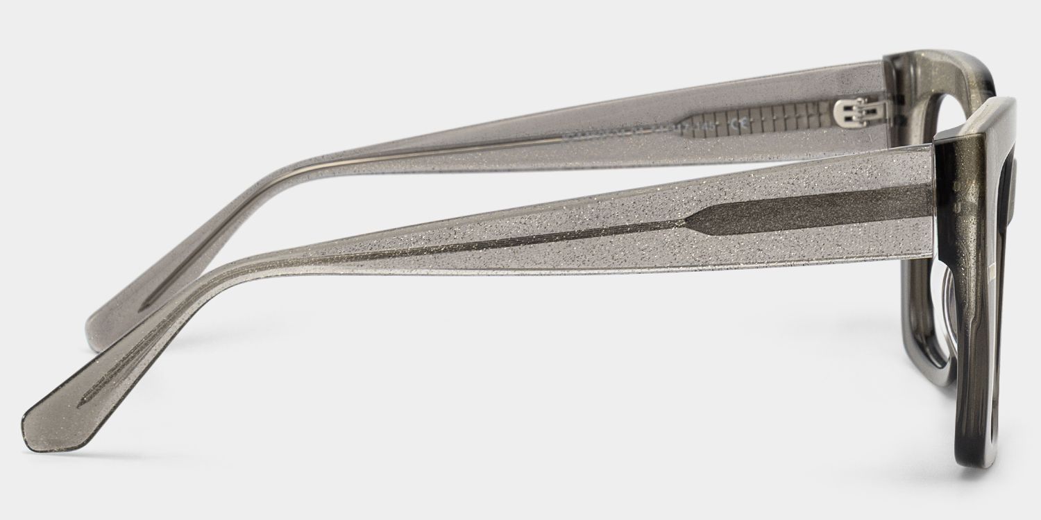 Mavis Square Gray Sparkle Glitter Eyeglass Frames | ZEELOOL4