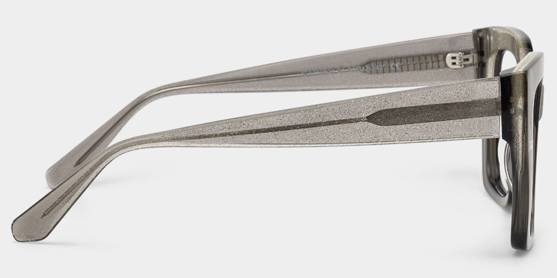 Mavis Square Gray Sparkle Glitter Eyeglass Frames | ZEELOOL4