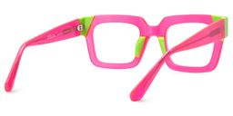 Sarah Rectangle Hot Pink Glasses3