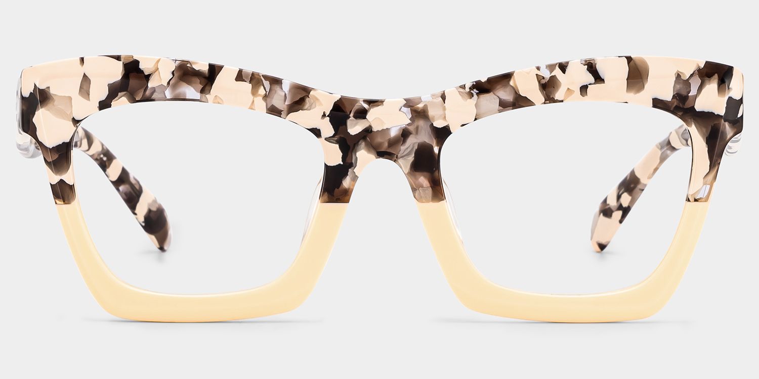 Benitez Square Two-Tone Frame and Prescription Glasses | ZEELOOL0
