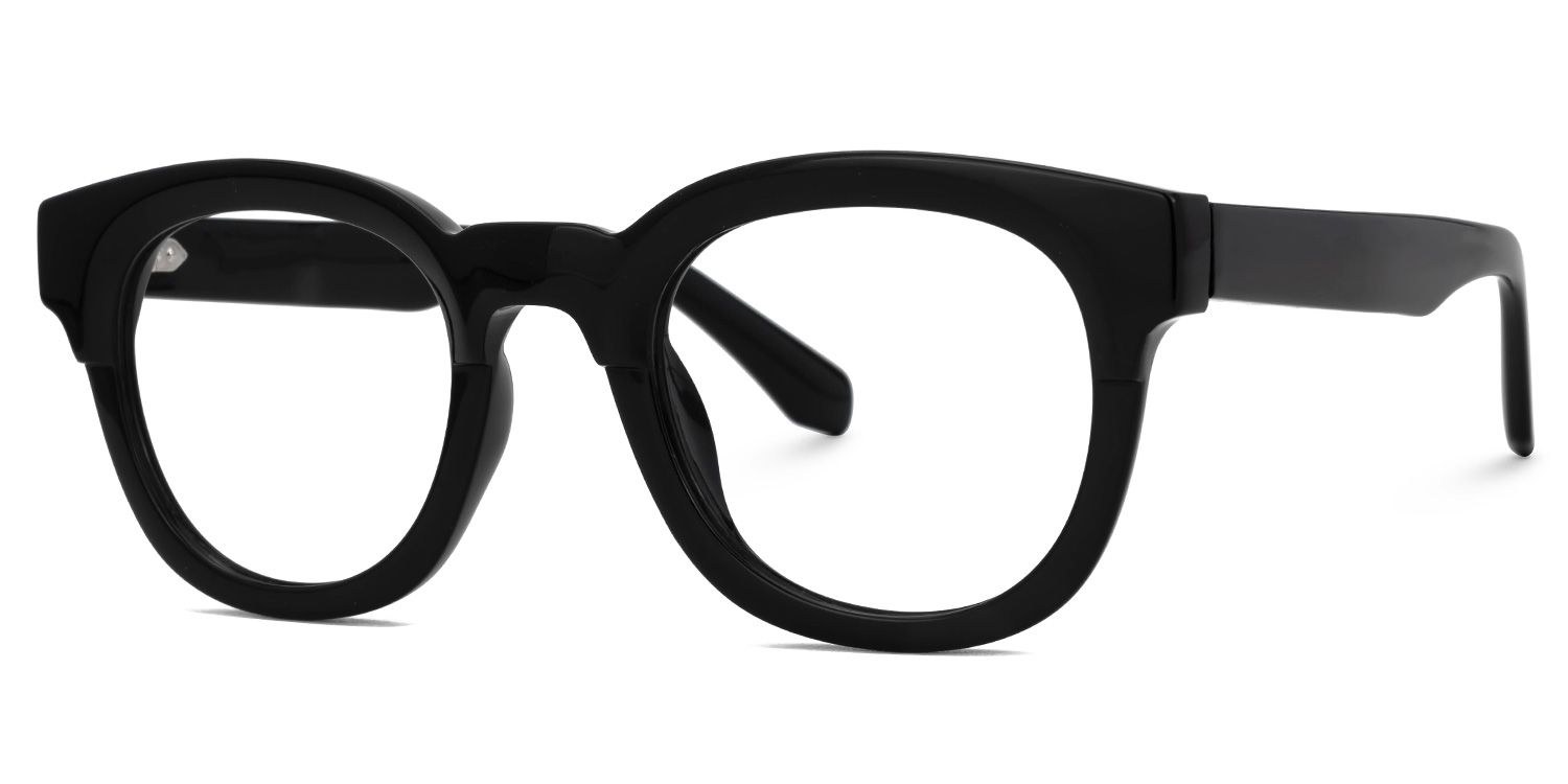 Affordable Black Frame Foraker Round Glasses | Zeelool1