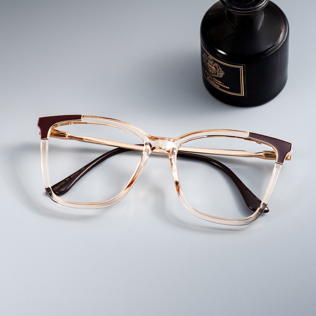 Purple Square Frame Glasses0