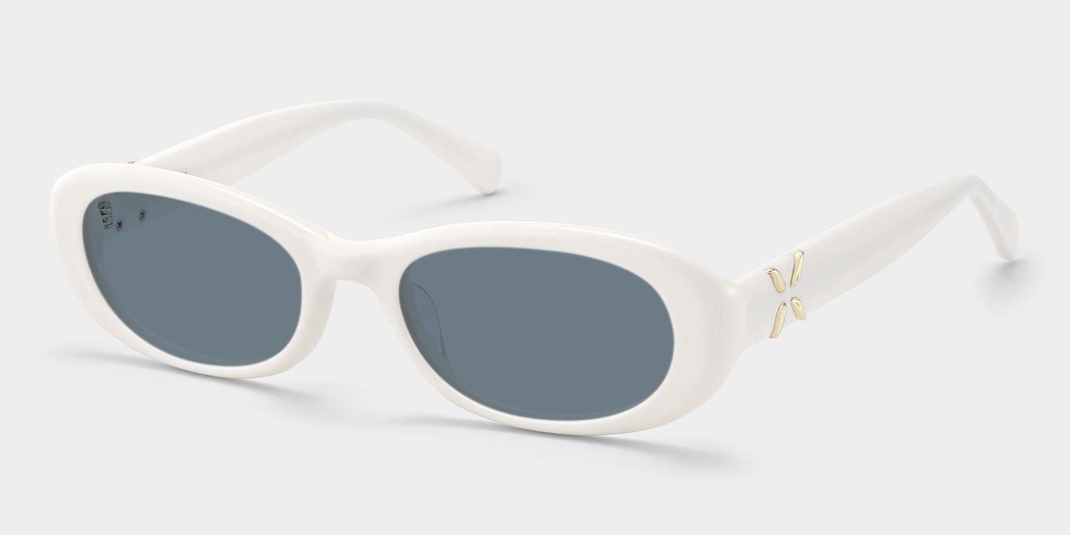 Catherine White Oval Frame Glasses Online | ZEELOOL2