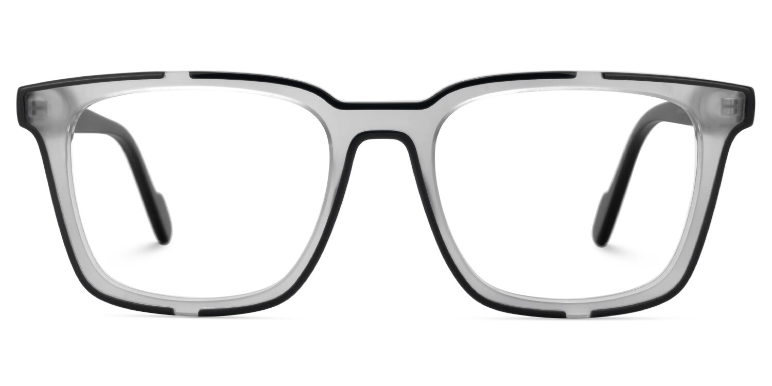 Black Acetate Rectangle Eyeglasses- Hazeley0