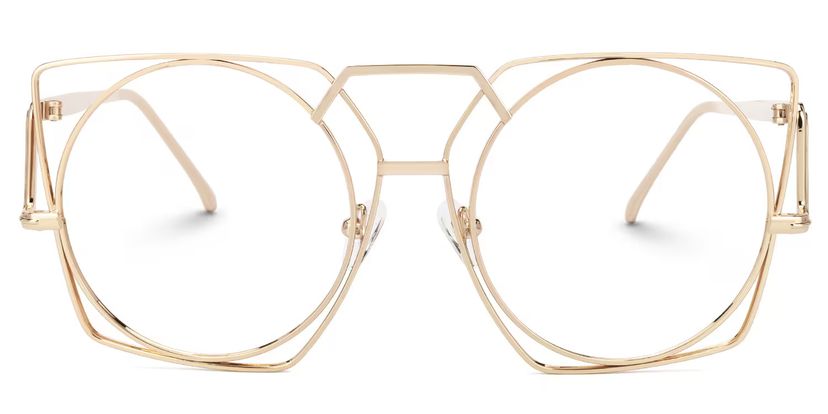 Ybarra Gold Geometric Glasses