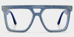 Rubin Denim Blue Square Glasses2