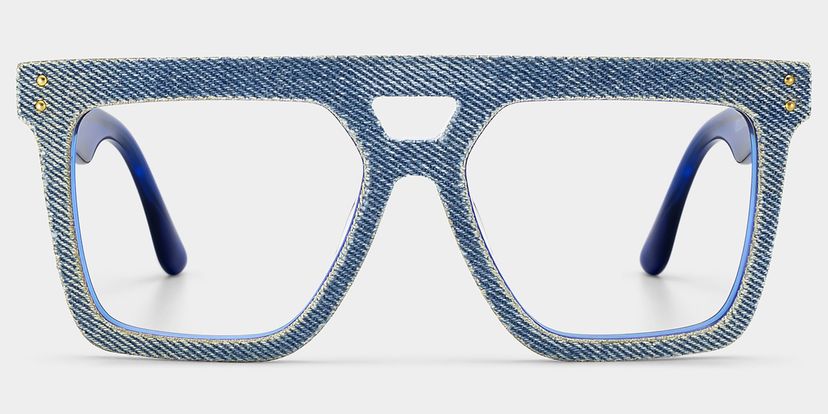 Rubin Denim Blue Square Glasses