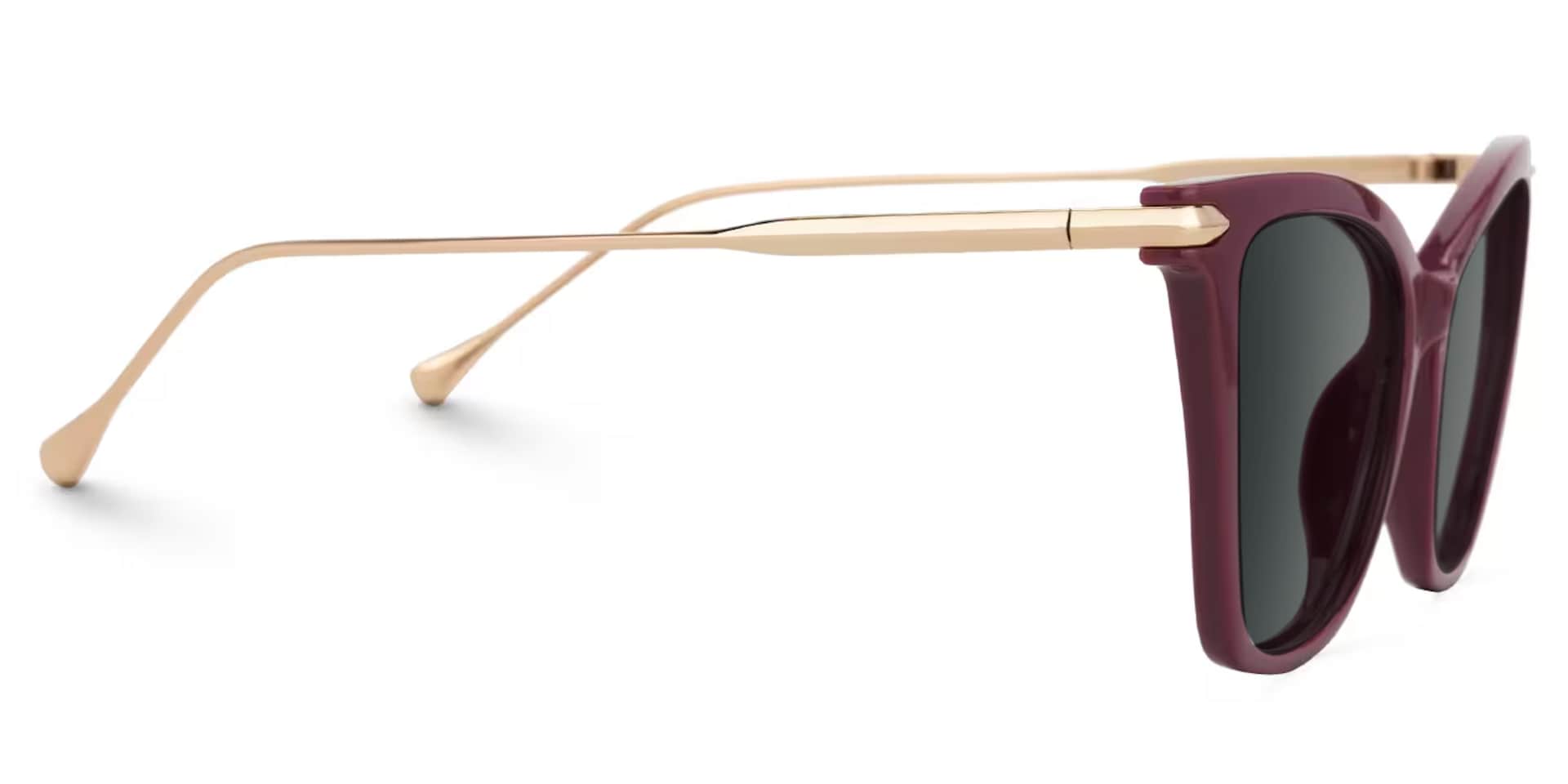 Hilary Butterfly Dark-Red Sunglasses with Thin Frames2