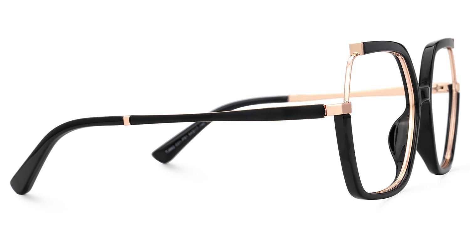Alexia Mixed-Materials Square Black Frame Glasses | Zeelool2
