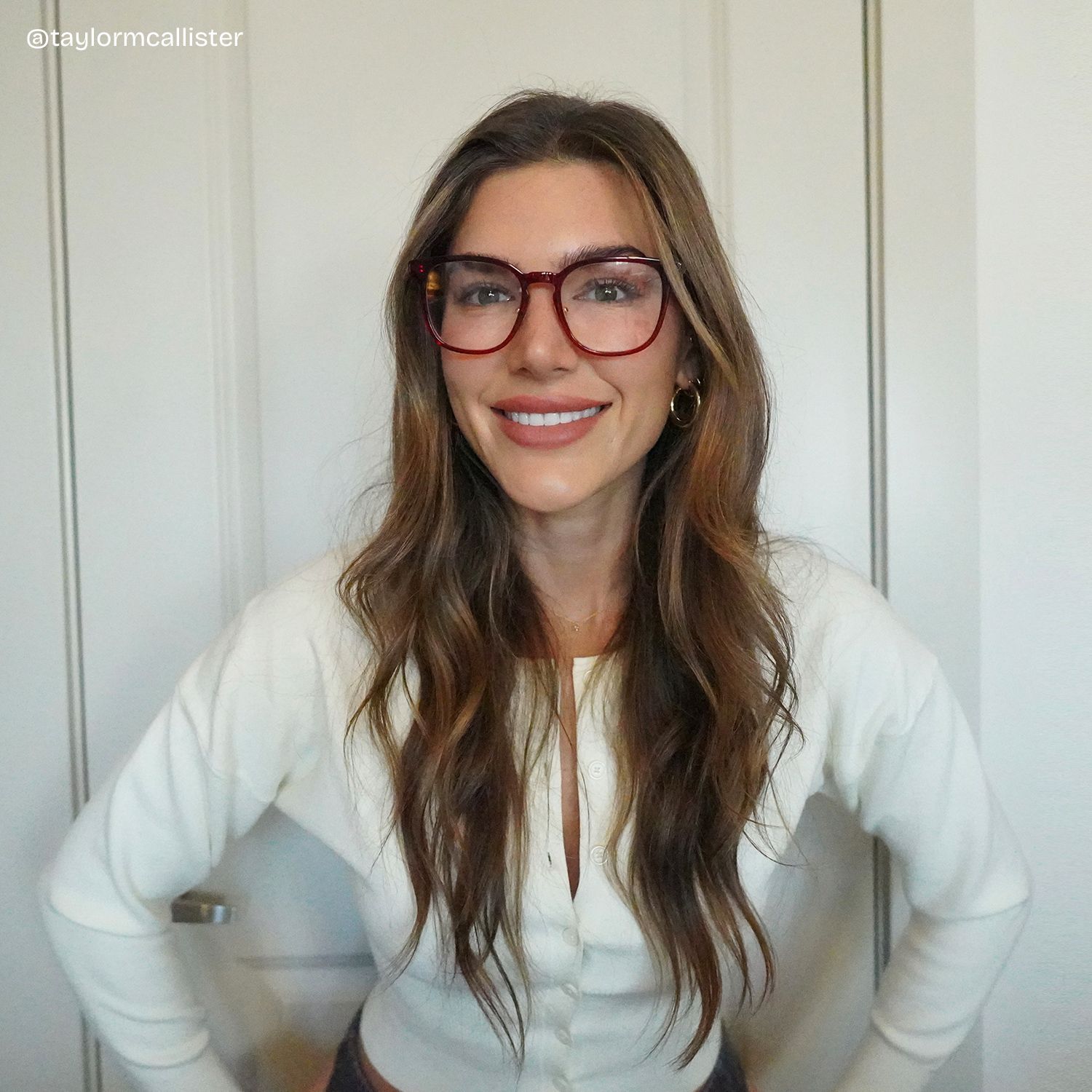 Hailey Red Frame Glasses with Square Frame Online | ZEELOOL9