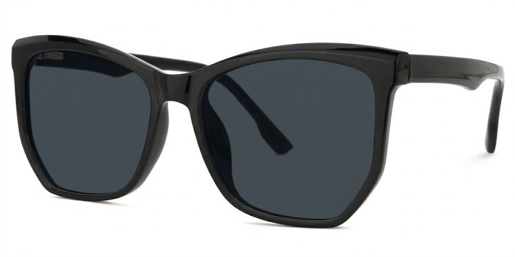 Libby Black Geometric Sunglasses