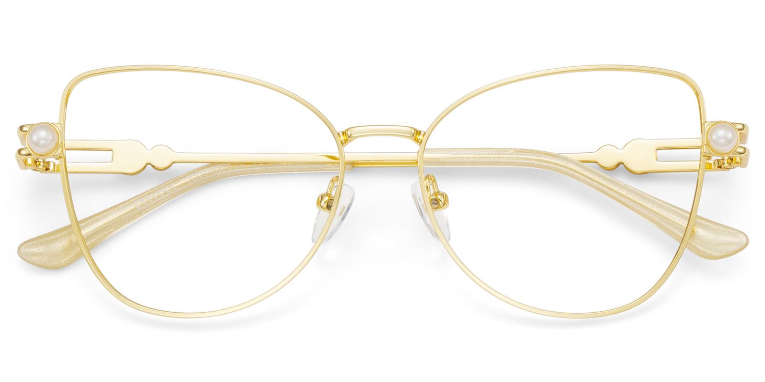 Gaga Eyeglasses in Cat Eye Gold Frame | Zeelool3