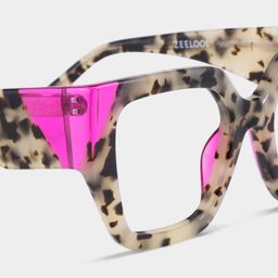 Viva Tortoise Pink Square Glasses5