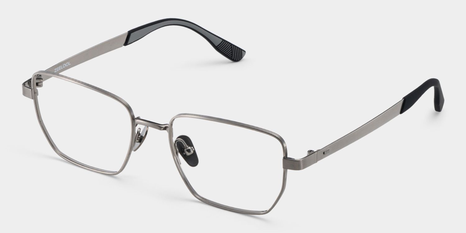 Jameson Gray Frame Prescription Glasses with Geometric Shape | ZEELOOL5