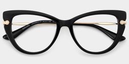 Maggie Cat eye Black Glasses2