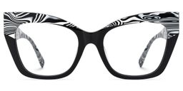 Conrad Cateye Black Cow Print Glasses0