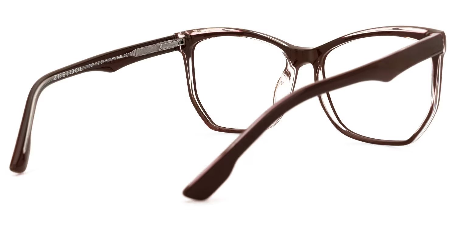 Libby Geometric Coffee Thin Glasses Frames | ZEELOOL3