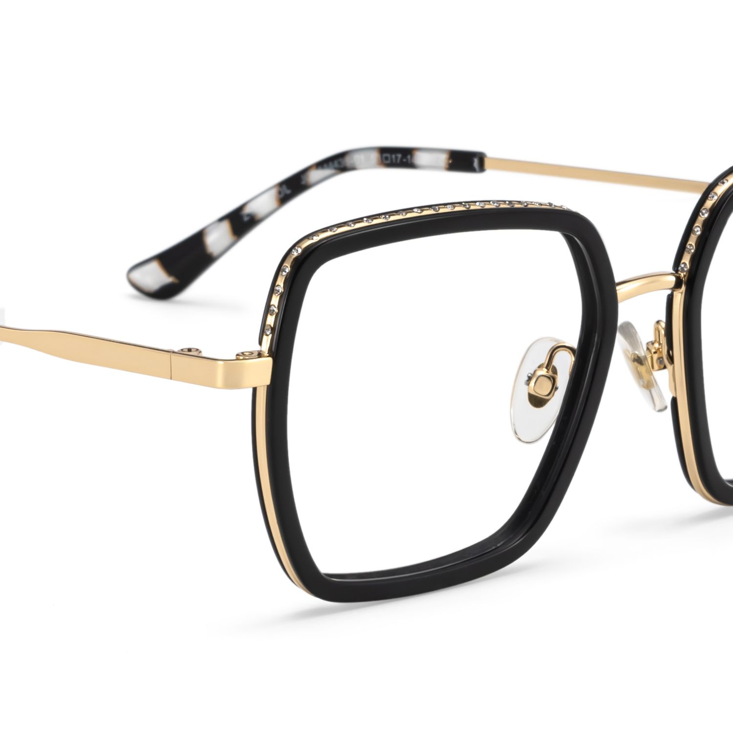 Square Black Eyeglasses- Fiona Mixed Frame Glasses8