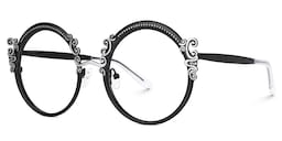 Nelida Round Black Glasses1