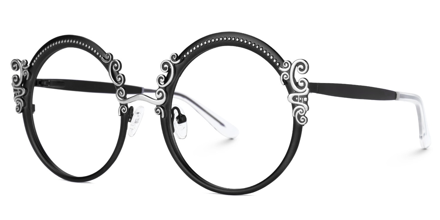 Nelida Round Black Glasses1