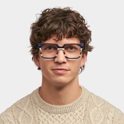 Laguer Rectangle Blue Glasses1